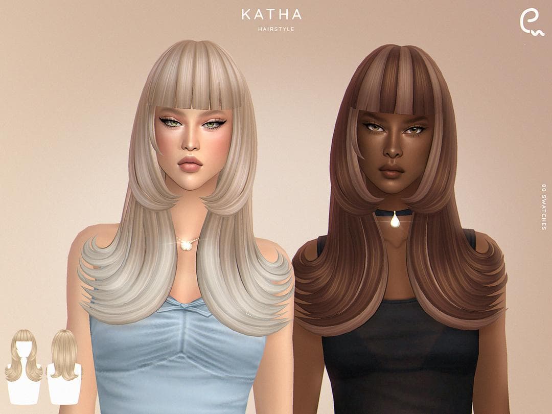 Скриншот мода Прическа Katha Hairstyle